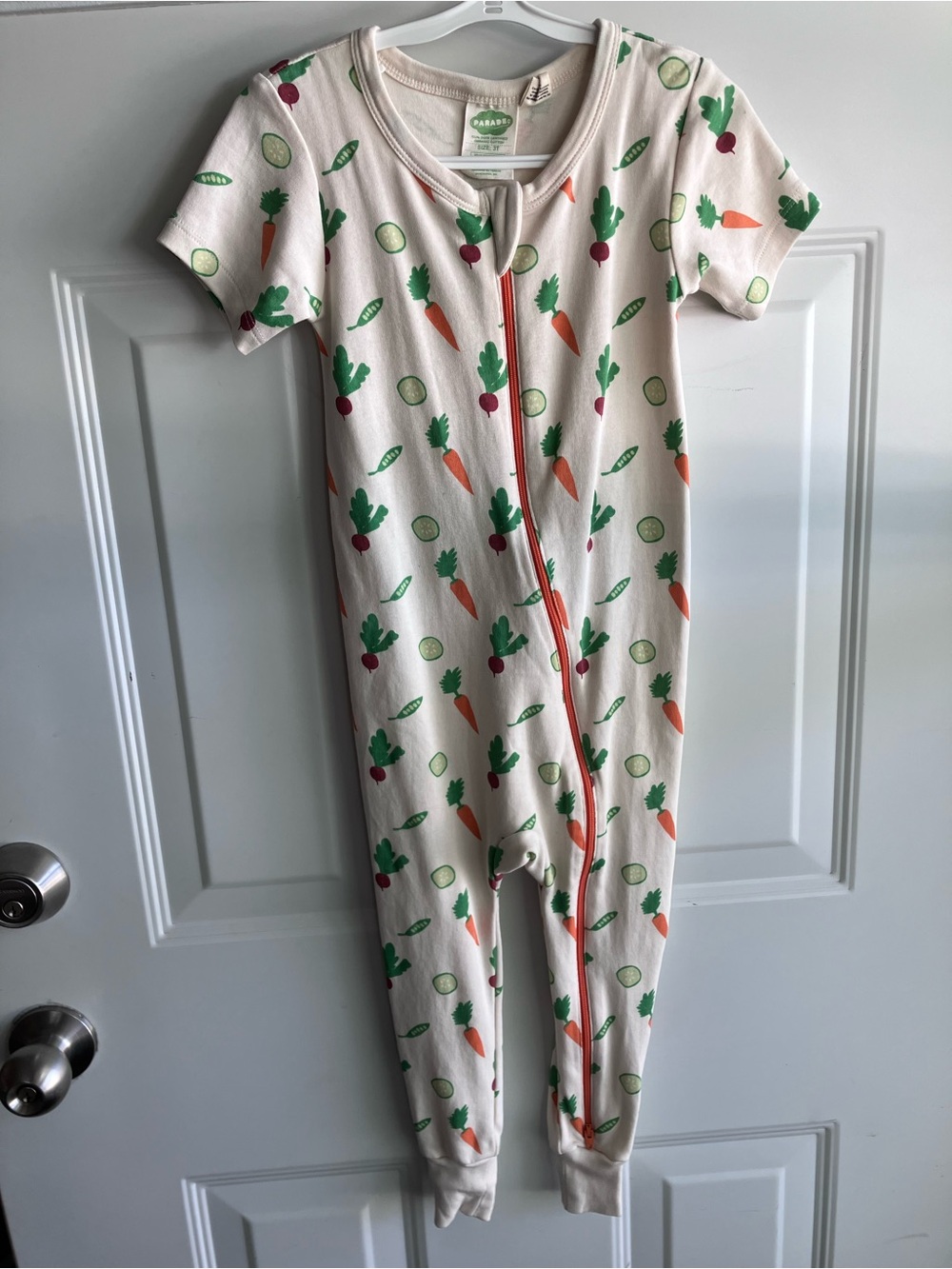 Parade GOTS 100% organic cotton vegetable short sleeve romper 3T